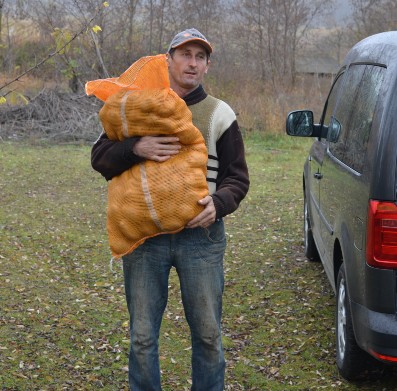 A bag of potatoes feeds a the family for a month