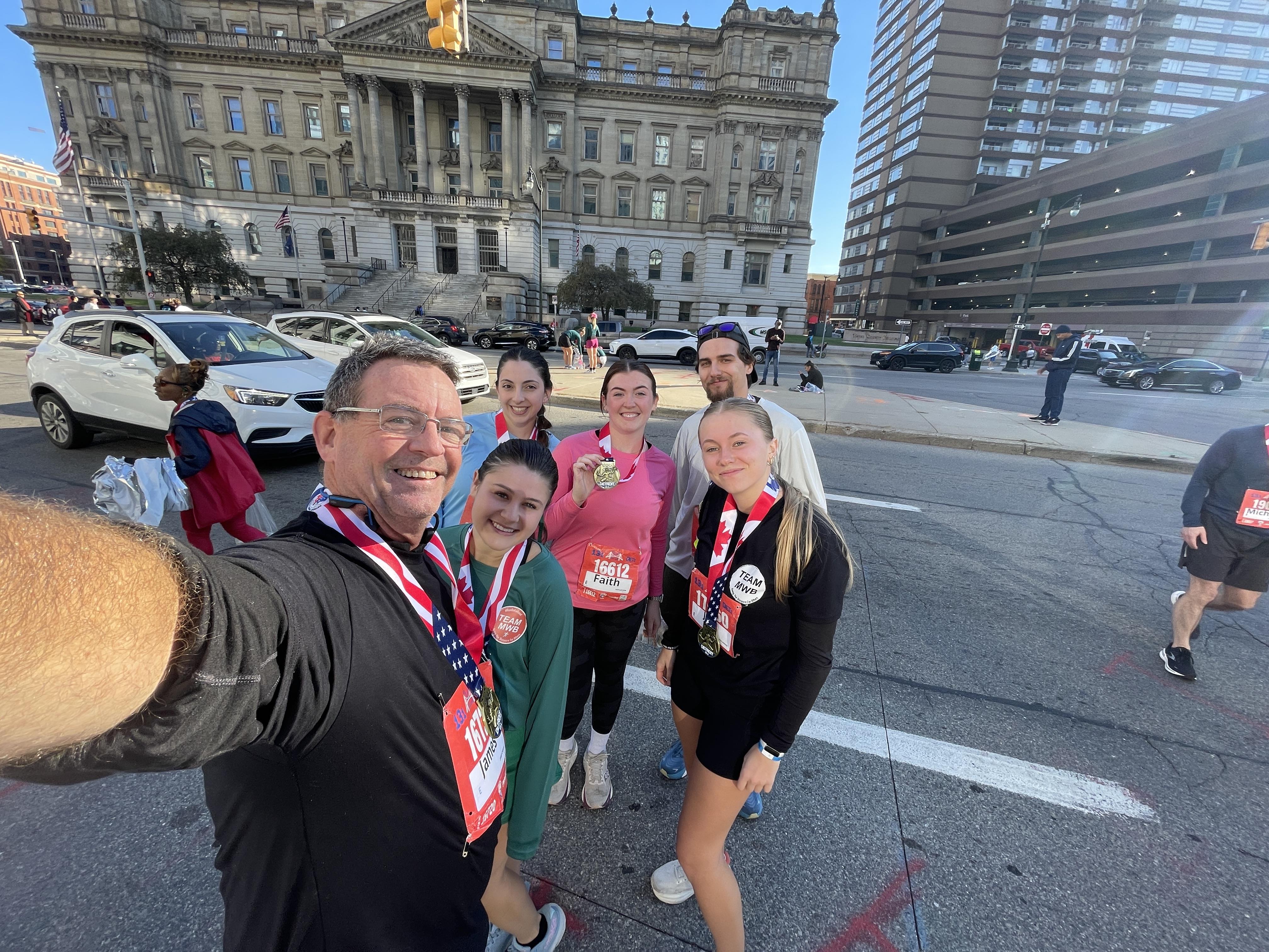 Team MWB At the Detroit International Marathon in 2024